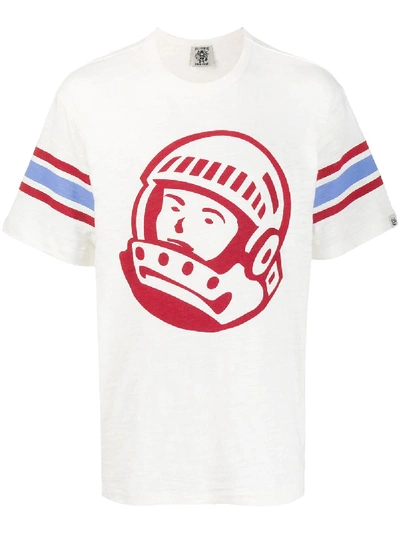 Billionaire Boys Club Striped Logo-print Cotton-jersey T-shirt In White