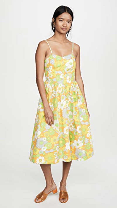 Antik Batik Lorette Bust Dress In Yellow