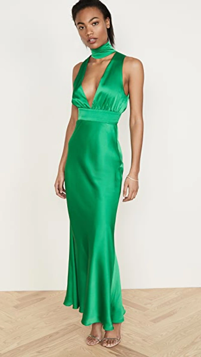 fame and partners green dress Fame & Partners