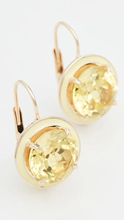 Alison Lou 14k Round Cocktail Earrings In Yellow Sapphire