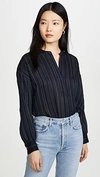 Vince Drapey Stripe Pullover In Coastal