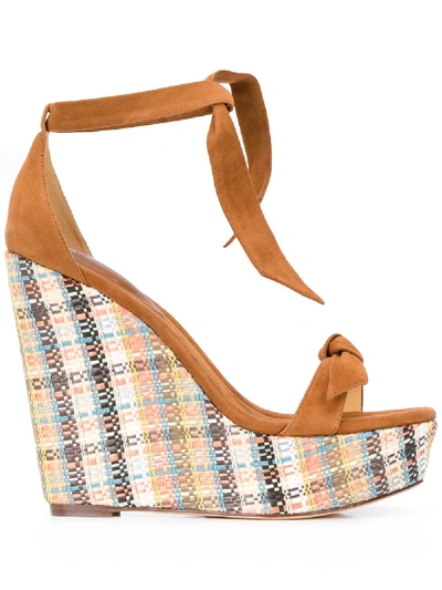 Alexandre Birman Clarita Wedge 120 Leather In T Almond Pale Multi