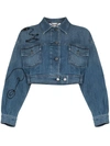 Moschino Denim Jacket With Cornely Embroidery In Blue