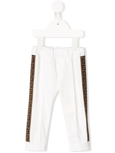 Fendi Babies' Kids Pants With Ff Edge In Gesso