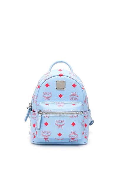 Cloth backpack MCM Blue in Cloth - 26447905