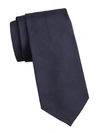 Emporio Armani Men's Solid Silk Tie In Night Blue