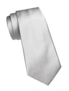 Emporio Armani Solid Silk Tie In Silver