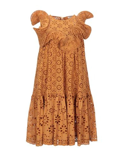 Manoush Short Dresses In Camel