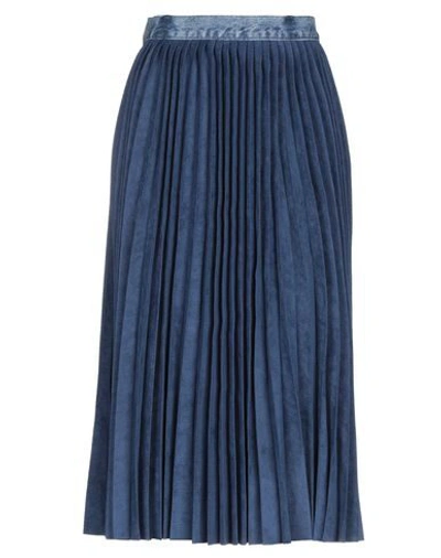 Ksenia Schnaider Midi Skirts In Slate Blue