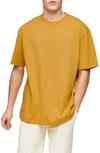 Topman Textured Oversize Pocket T-shirt In Yellow