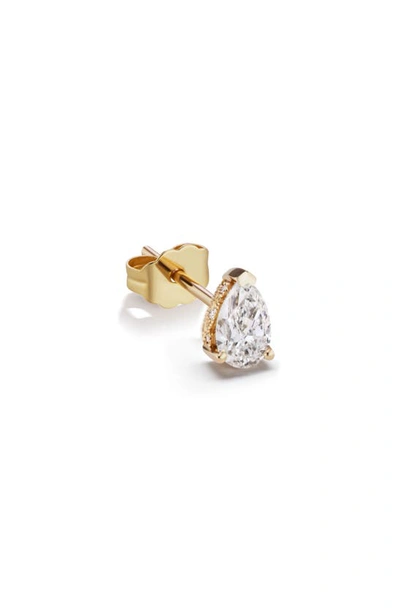 Maria Tash Diamond Pear Stud Earring In Yellow Gold/ Diamond