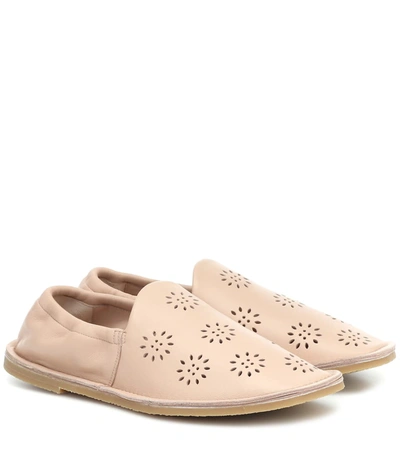 Acne Studios Perforated Leather Loafers Dusty Pink