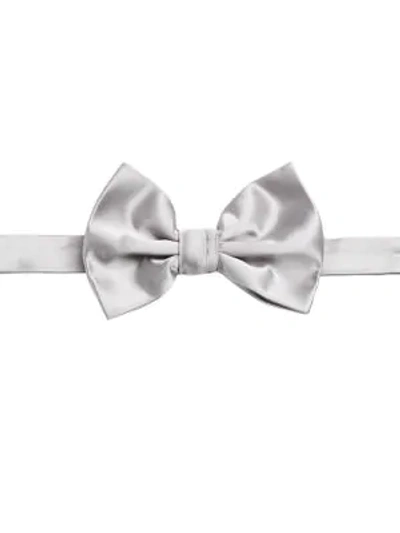Emporio Armani Silk Bow Tie In Silver