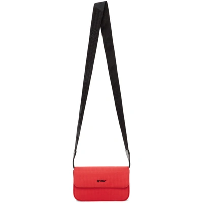 Off-white Ripstop Nylon Crossbody Bag In 2000 Red