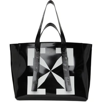 Off-white Black Leather Arrow Tote