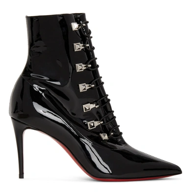 Christian Louboutin Black Patent Frenchissima 2020 Boots In Bk01 Black