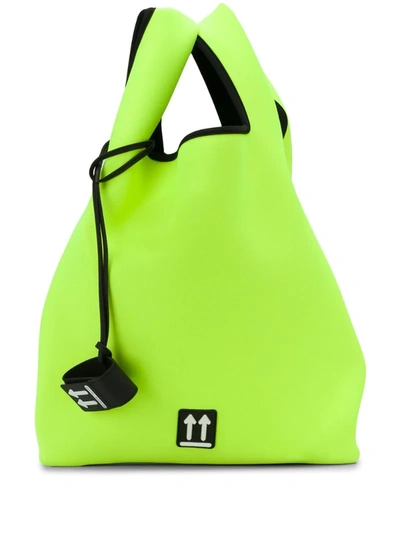 Off-white Flat Shopper Tote Bag In Yellow