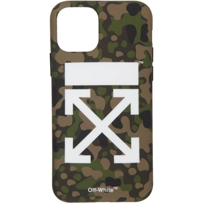 Off-white Ssense 独家发售绿色 Arrows 迷彩 Iphone 11 手机壳 In Allove