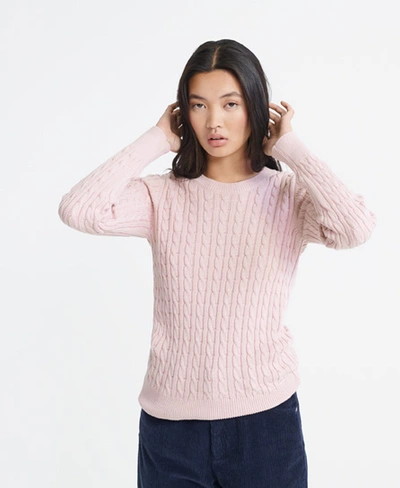 Superdry Croyde Bay Knitted Jumper In Pink