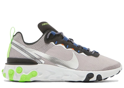 Pre-owned Nike  React Element 55 Se Grey Volt In Grey Volt/silver Metallic/white
