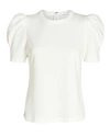 A.l.c West Puff Sleeve Crepe Top In White