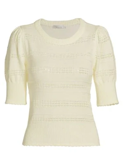 Design History Puff Short-sleeve Sweater In Ivory