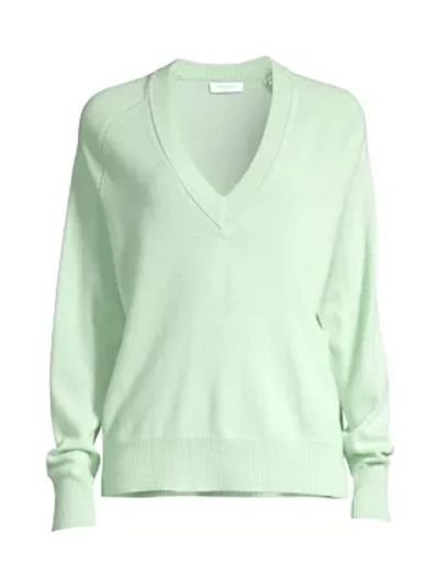 Equipment Madeline Cashmere V-neck Sweater In Silt Green