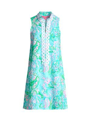 aqua shift dress