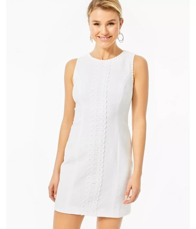 Lilly Pulitzer Women's Mila Jacquard Shift Dress In Resort White Turtle Pucker Jacquard