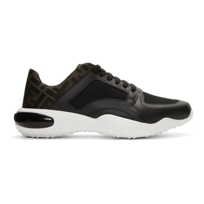 Fendi Jacquard Ff Motif Running Sneakers In Black ModeSens