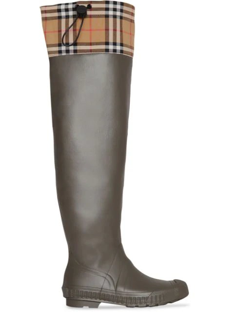 burberry knee high rain boots