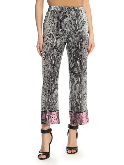 N°21 Python Printed Pajama Pants In Grey