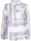 Semicouture Veronique Shirt In White With Bandana Print