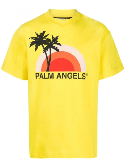 Palm Angels Sunset Print Cotton Jersey T-shirt In 6088