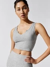 Year Of Ours Cropped Notch Tank Top In Heather Grey