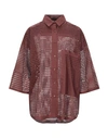 Liviana Conti Solid Color Shirts & Blouses In Cocoa