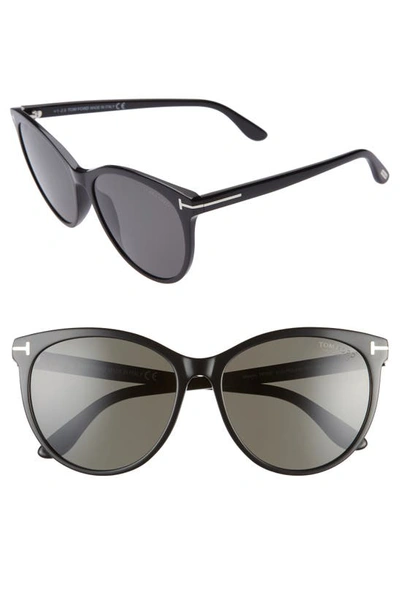 Tom Ford Maxim Cat-eye Polarized Acetate Sunglasses In Black