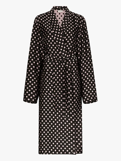 Dries Van Noten Black Charly Polka Dot Coat