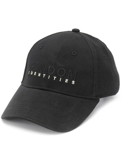 Random Identities Logo Embroidered Adjustable Baseball Cap In Black