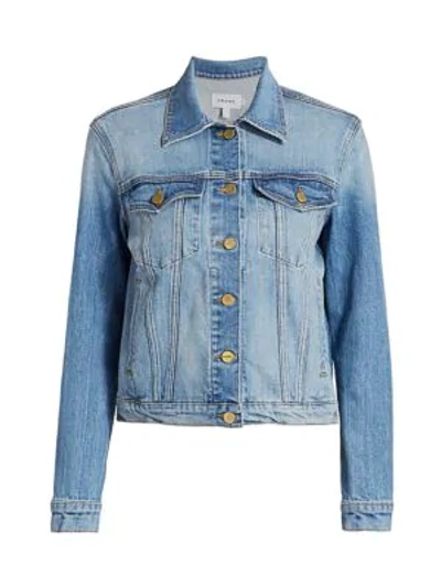 Frame Le Vintage Denim Jacket With Shirred Sleeves In Mirada