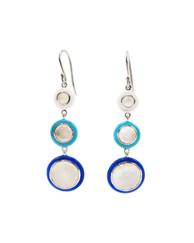 Ippolita Lollipop Carnevale 3-drop Earrings In Sterling Silver With Mother-of-pearl Doublets And Ceramics In Multi