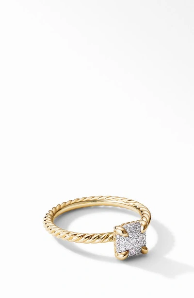 David Yurman Women's Châtelaine Ring In 18k Yellow Gold With Full Pavé Diamonds In White/gold