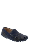 Robert Graham Men's Champion Paisley Nubuck Drivers In Navy