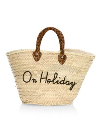 Poolside Large Le Shortie On Holiday Raffia Tote In Natural