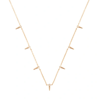 Sophie Ratner Star Point Interval Necklace In Yellow Gold/white Diamond