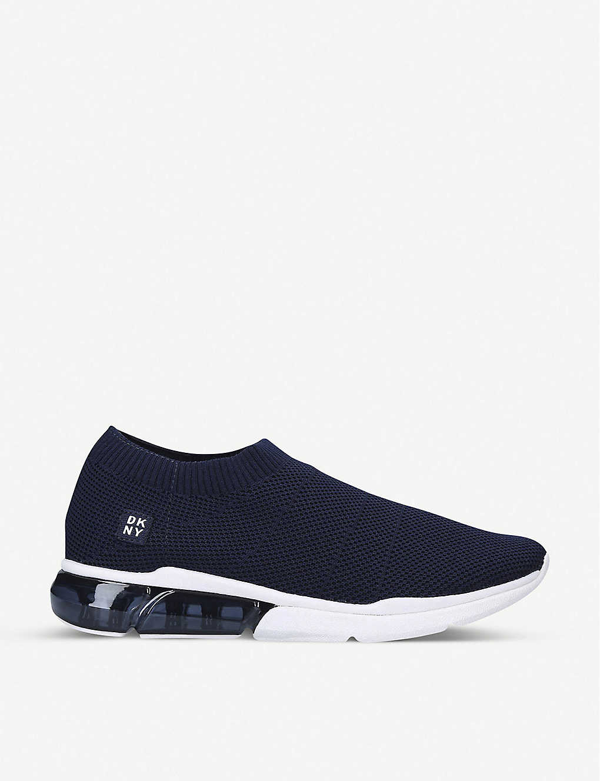 Dkny Penn Low-top Knitted Sock Trainers In Navy ModeSens