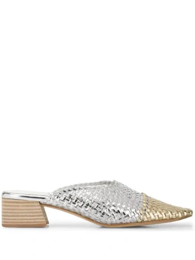 Miista Vivyan 40 Gold And Silver Leather Mules