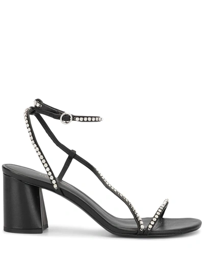 3.1 Phillip Lim / フィリップ リム Drum Crystal-embellished Leather Sandals In Black
