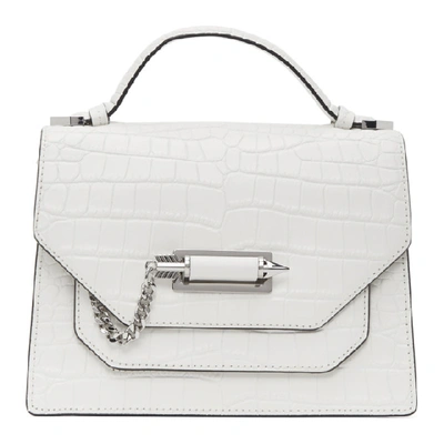 Mackage Keeley Croc Embossed Leather Crossbody Bag In White