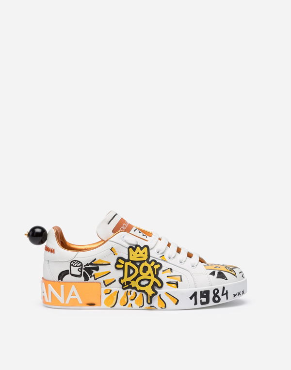 portofino sneakers in printed nappa calfskin with patch